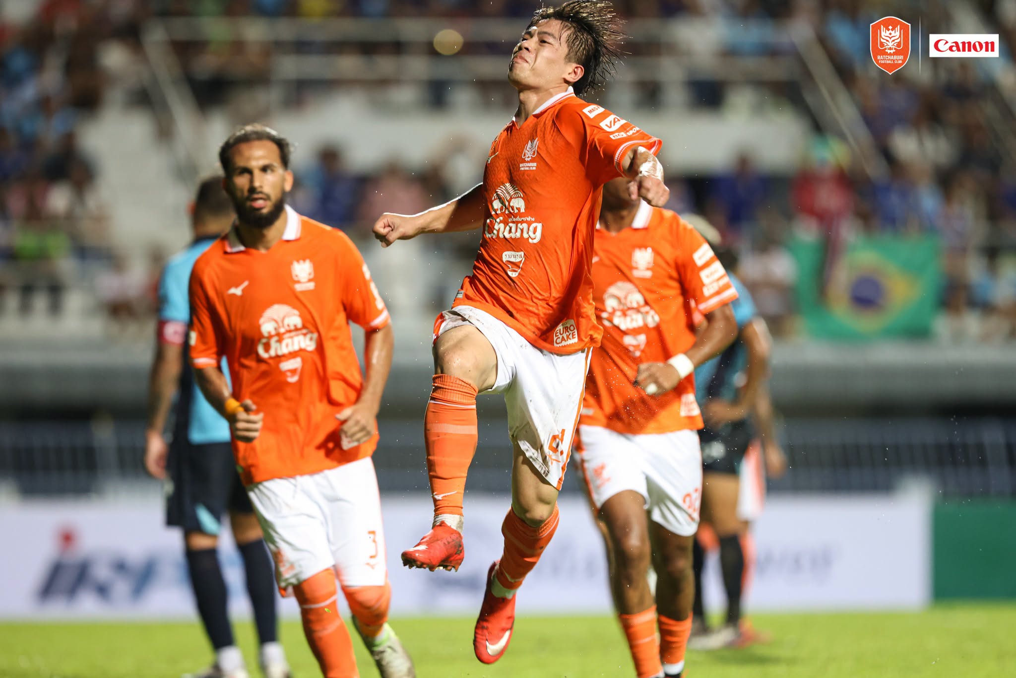 Ratchaburi players in action against Rayong
