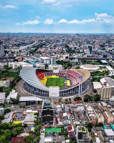Aerial view of the Rajamangala National Stadium in Bangkok